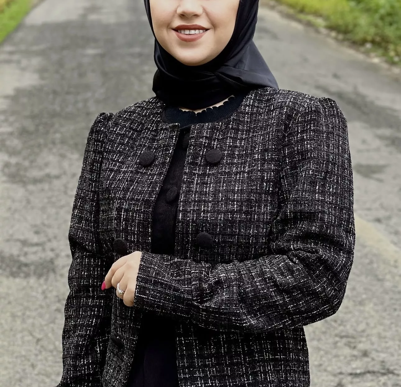 خرید کت و سرافان مشکی جلو دکمه دار قد ۱۳۵ سانت 