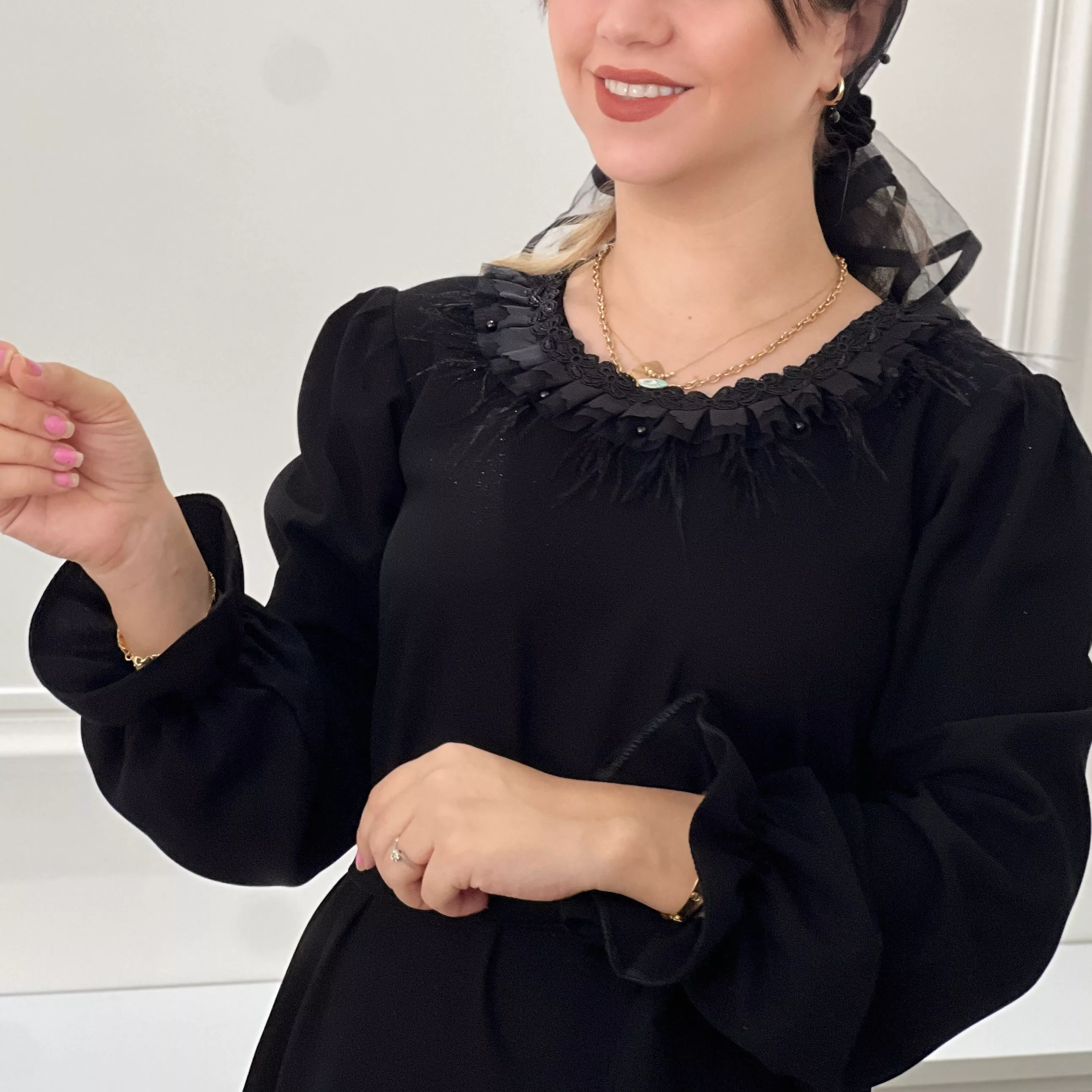 خرید پیراهن ترنم قد ۱۲۵ بند کمر دارد 